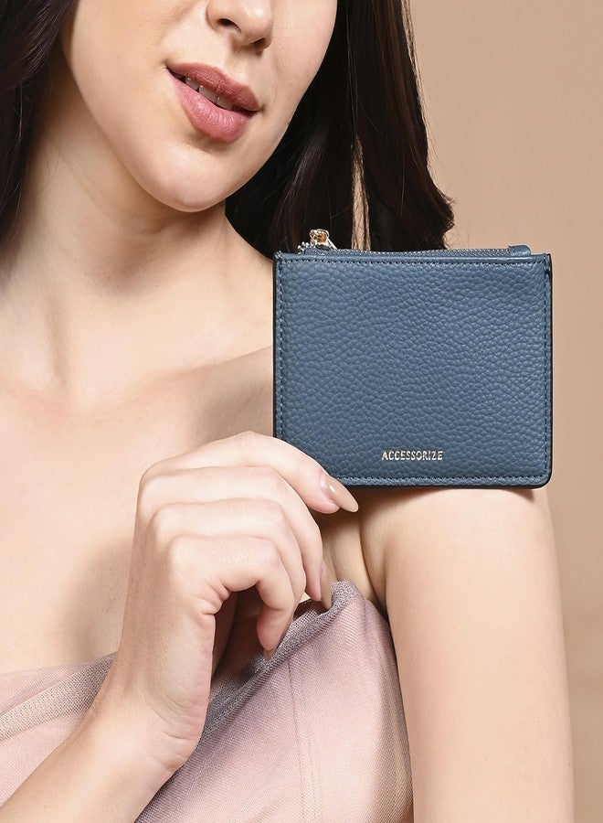 أكسيسورايز حامل بطاقات كلاسيكي أزرق من أكسسورايز لندن للنساء - Image 5